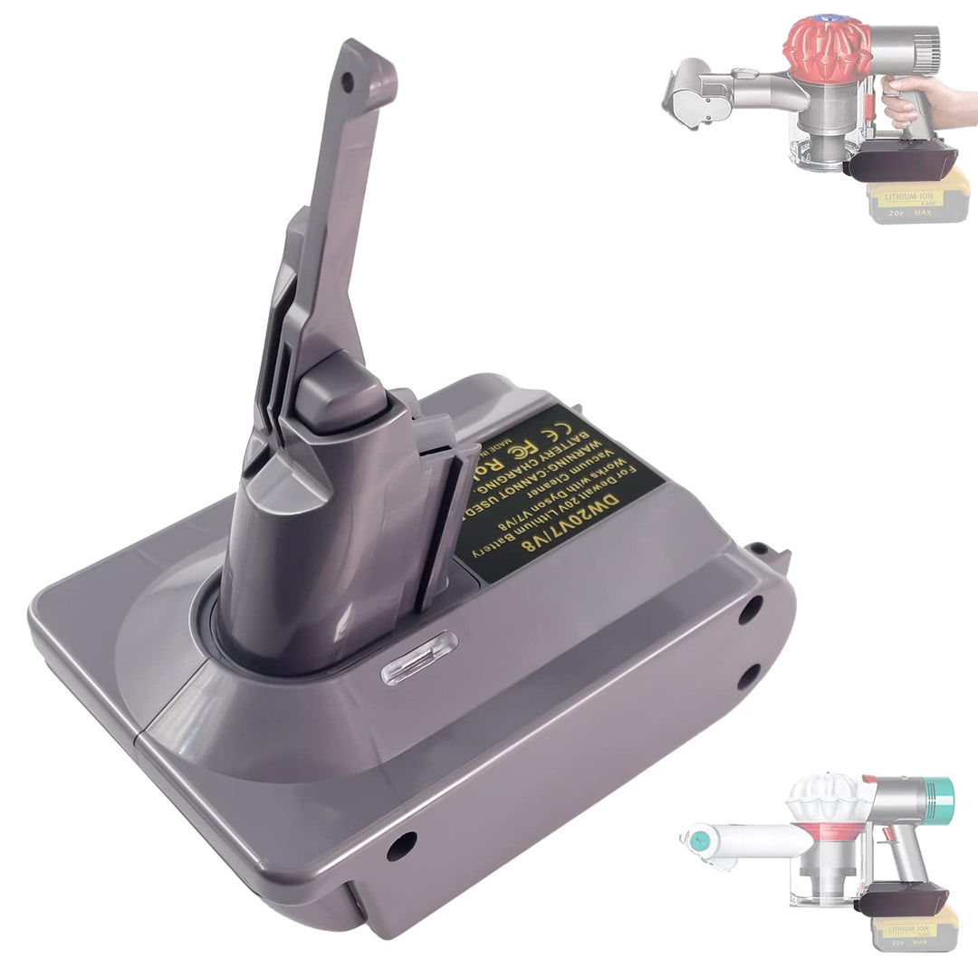 BTRUI Für Dyson V8 Batterieadapter für Dewalt 20V Batterie konvertieren zu Dyson V8 Series Animal Fl