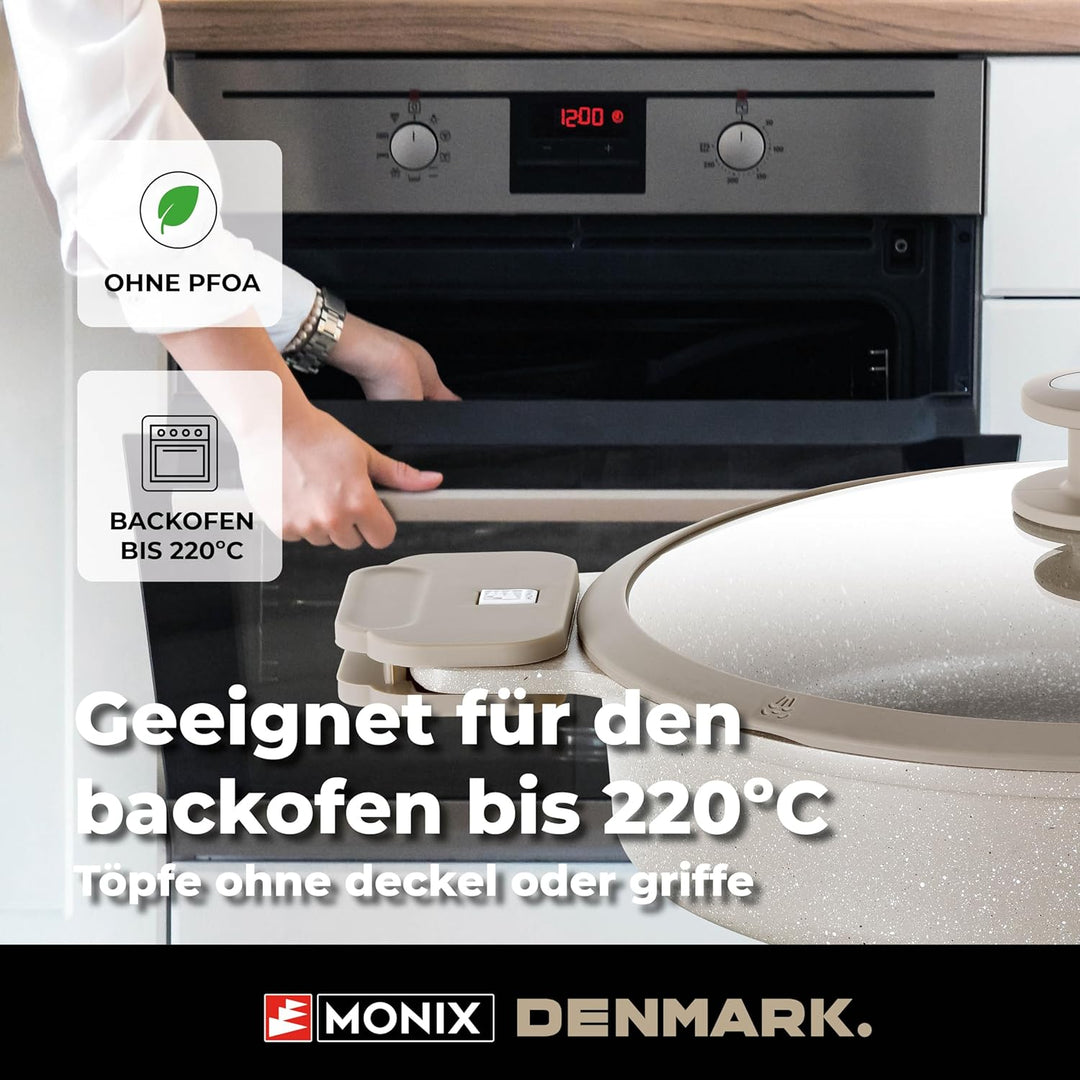 MONIX Denmark | Kochgeschirr-Set, 10-teilig, Aluminiumguss mit Antihaftbeschichtung, geeignet für al