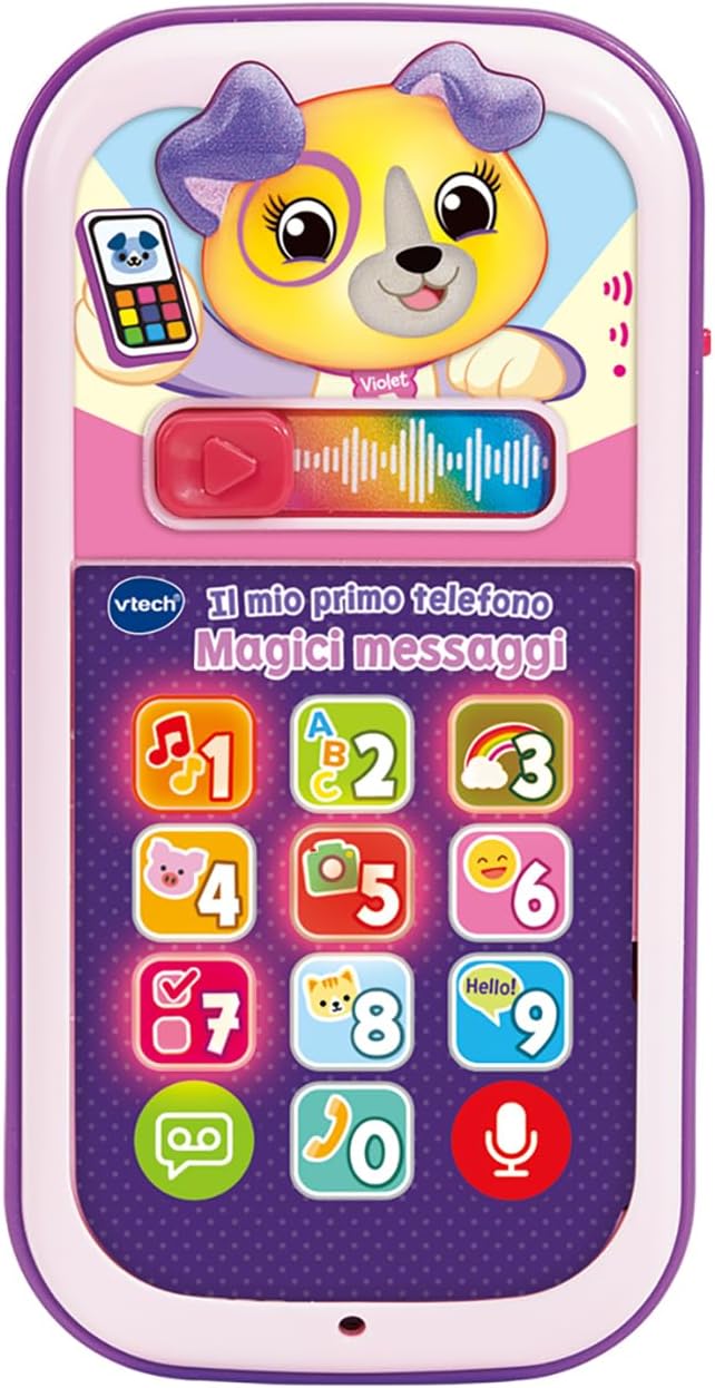 VTech Mein erstes Telefon – Magische rosa Nachrichten, interaktives Telefon für Kinder, Lernen Sie d