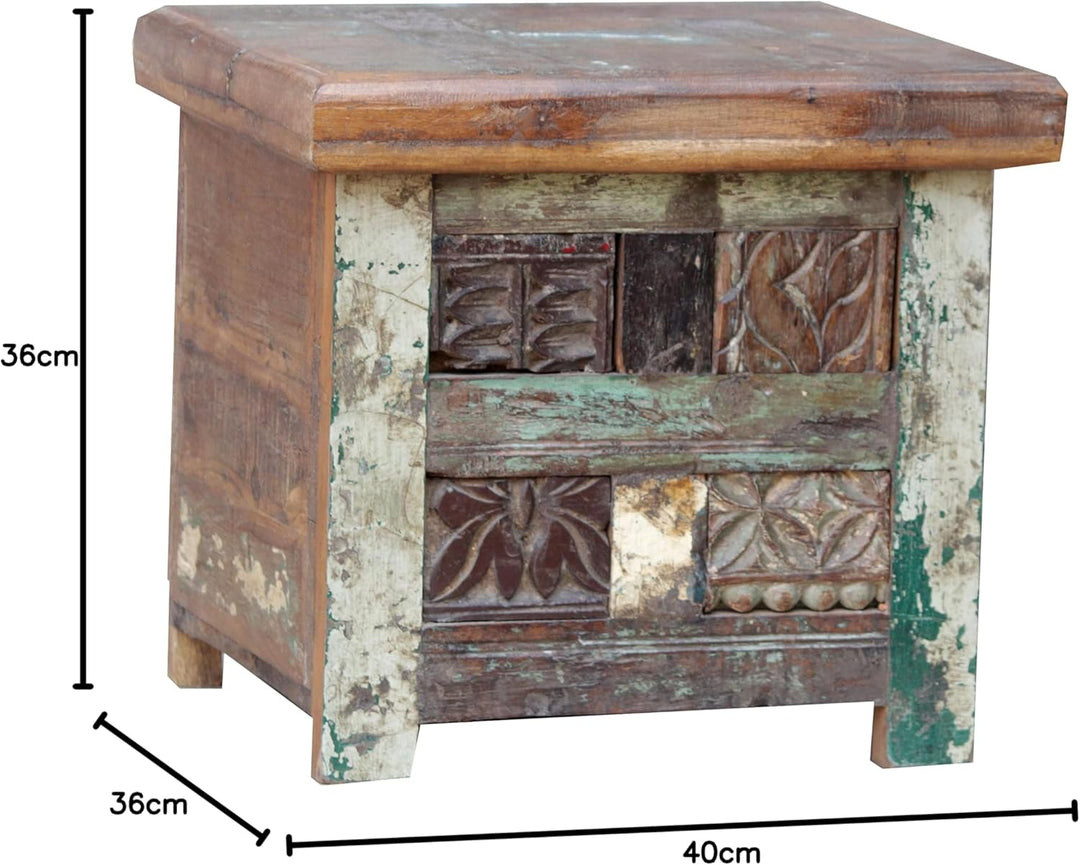 GURU SHOP Holztruhe, Holzbox, Kiste, Handgefertigt, mit Eingesetzten Ornamenten - Modell 12a, Braun,