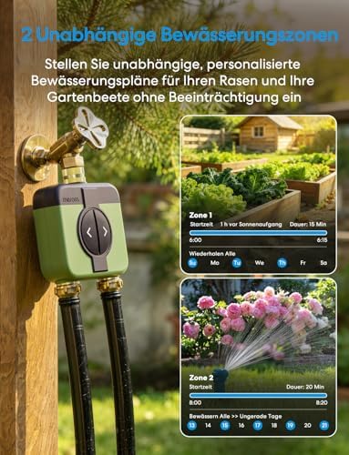 Meross Bewässerungscomputer WLAN mit Hub MST100 & Bewässerungscomputer WLAN 2 Ausgänge MST200