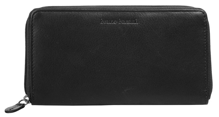 bruno banani Geldbörse Leder Echt Leder schwarz Damen - 020577, Schwarz