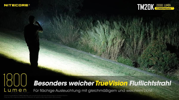 Nitecore Suchscheinwerfer TM20K inkl. Akku, Holster, max. 20000 Lumen, USB-C aufladbar, LED Outdoor