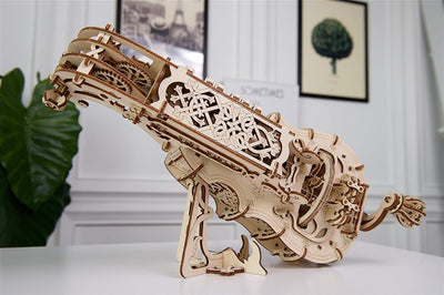 UGEARS Drehleier 3D-Holzpuzzle – Musikinstrument aus Holz, mechanischer Modellbausatz zum Bauen – DI