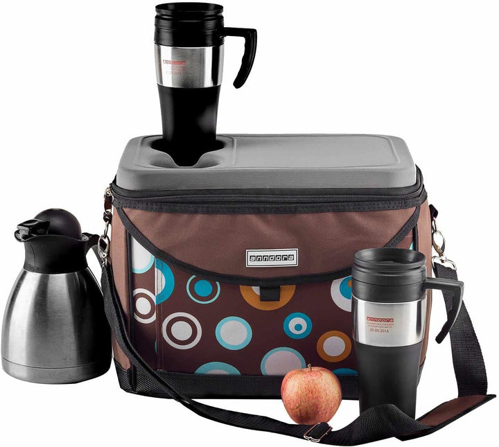 anndora Kühltasche 22 L Picknick Kühlbox 35 x 24 x 27 cm - Farbauswahl Braun, Braun