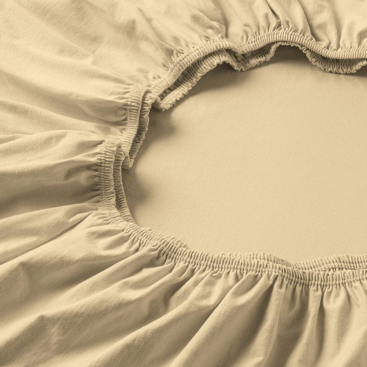 ESTELLA Topper-Spannbetttuch Zwirnjersey | Natur | 100x200 cm | passend für Topperhöhen von 7-10 cm