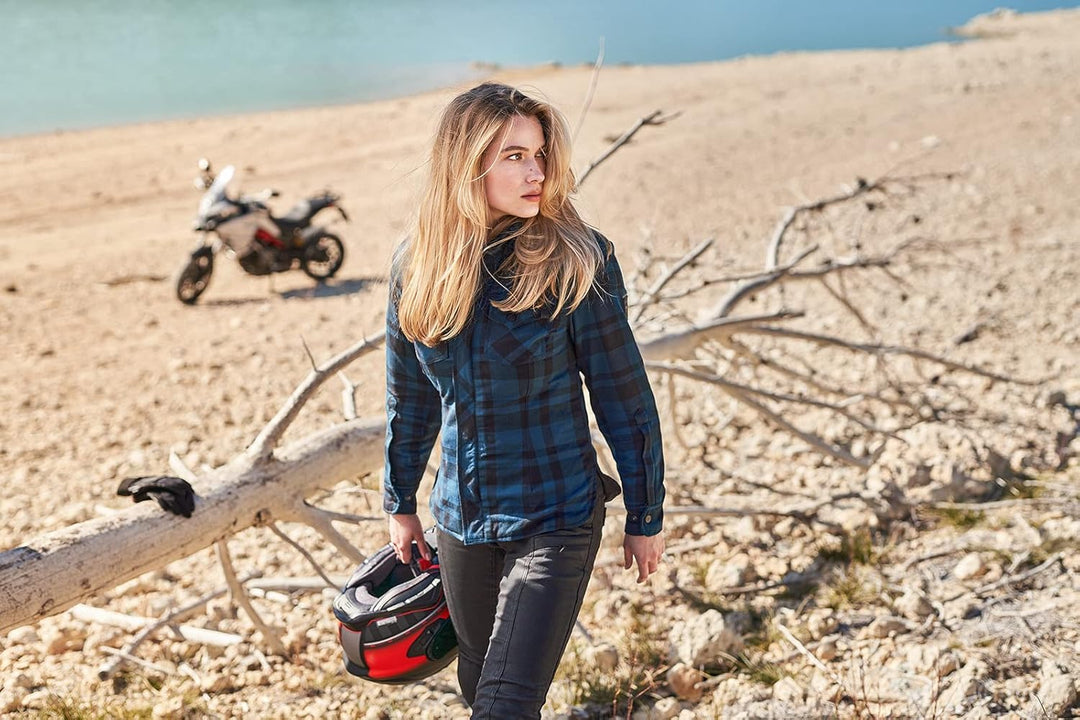SHIMA RENEGADE Motorradhemden Herren und Damen - Motorrad Kariertes Hemd mit Protektoren Jacke Flane