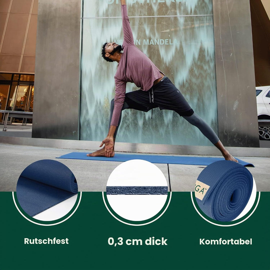 Jade Travel Yoga Mat 68-inch midnight blue, 68-inch midnight blue
