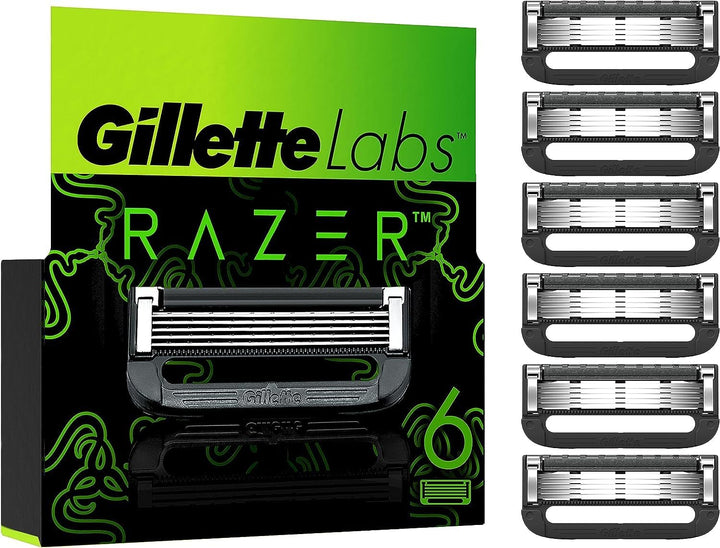 Gillette Labs Rasierklingen, 6 Ersatzklingen für Nassrasierer Herren und Heated Razor mit Reinigungs