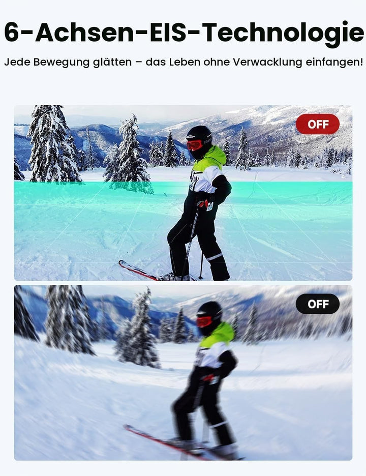 Apexcam K80 4K mini Action cam POV bodycam EIS Bildstabilisierung WLAN 10m wasserdichte Unterwasserk