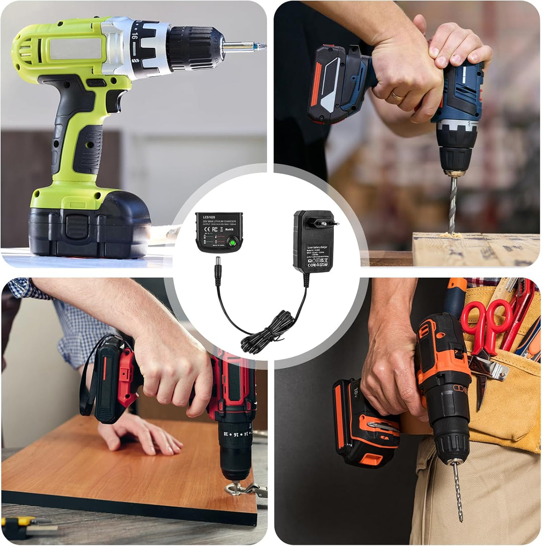 Ladegerät Lithium 18V/20V, Ladegerät Kompatibel mit Black & Decker, 18V/20V Lithium-Akku Ladegerät f