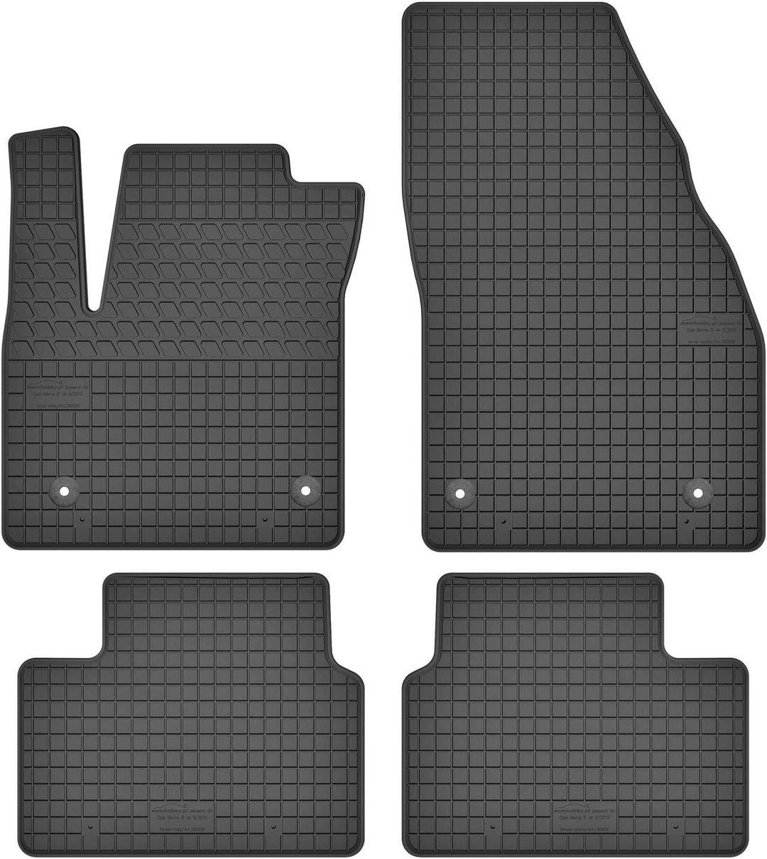 Fussmatten Vorne und Hinten 4er Set für OPEL MERIVA B 2010-2017 Gummi Gummimatten Vorne, Hinten, Vor