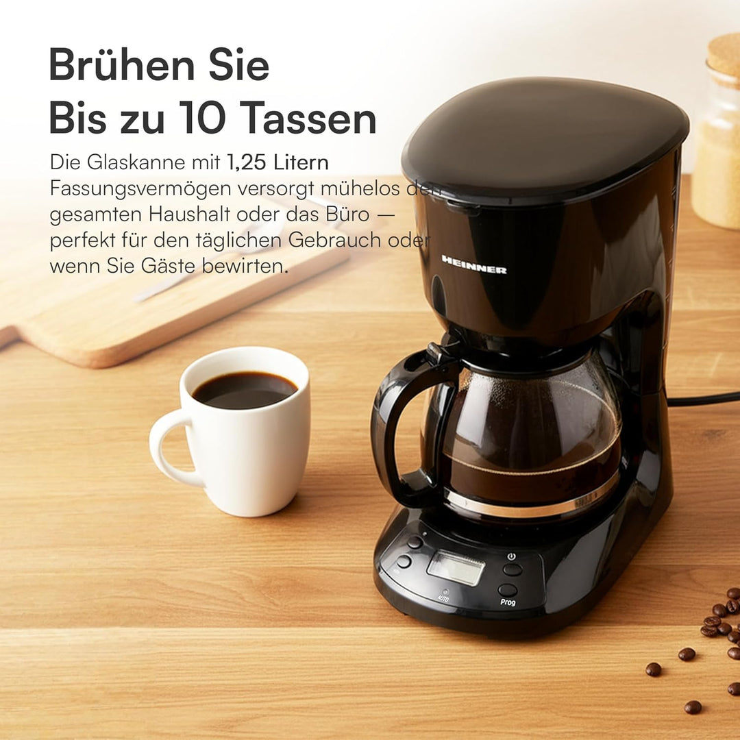 HCM-D750GCBK Digital Coffee Maker with LCD Display, Anti-Drip Function, Black Chatt & 3-Year Warrant
