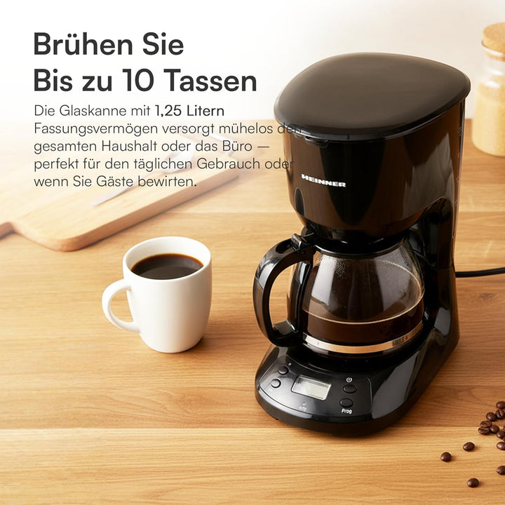 HCM-D750GCBK Digital Coffee Maker with LCD Display, Anti-Drip Function, Black Chatt & 3-Year Warrant