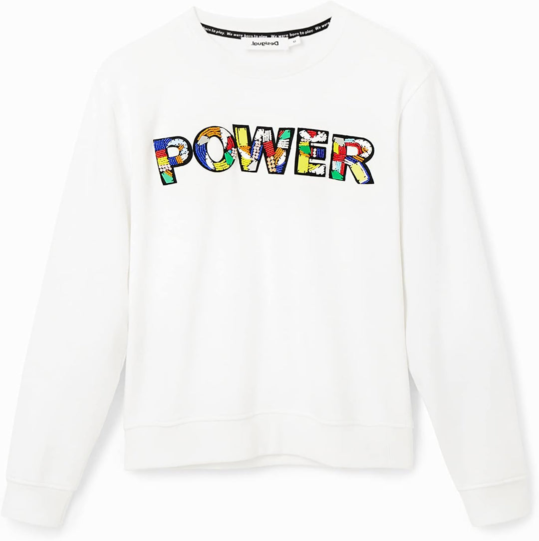 Desigual Damen Sweatshirt S Weiss, S Weiss