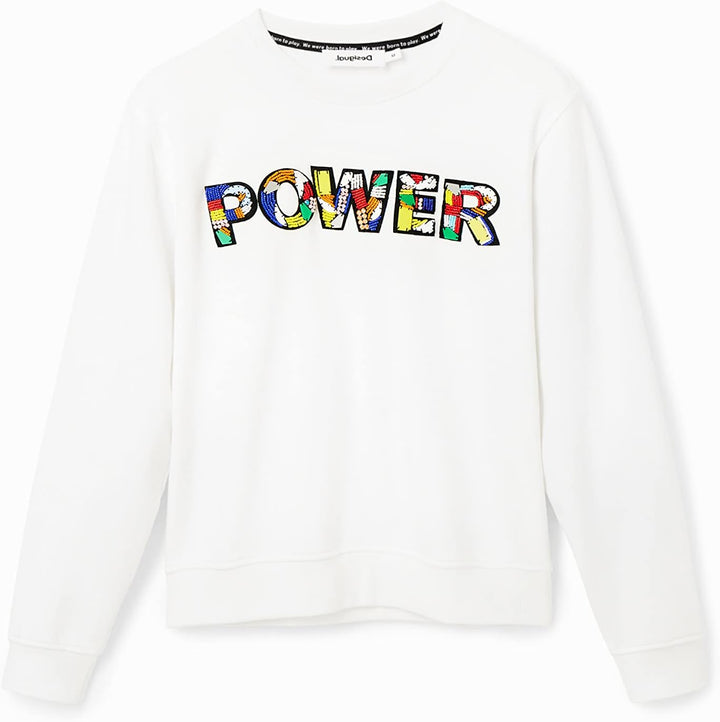 Desigual Damen Sweatshirt S Weiss, S Weiss