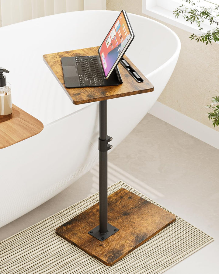 Beistelltisch C-Form, 360°Rotierend Couchtisch Klein, Höhenverstellbar Sofatisch,40x30x(45-81) cm,Ho