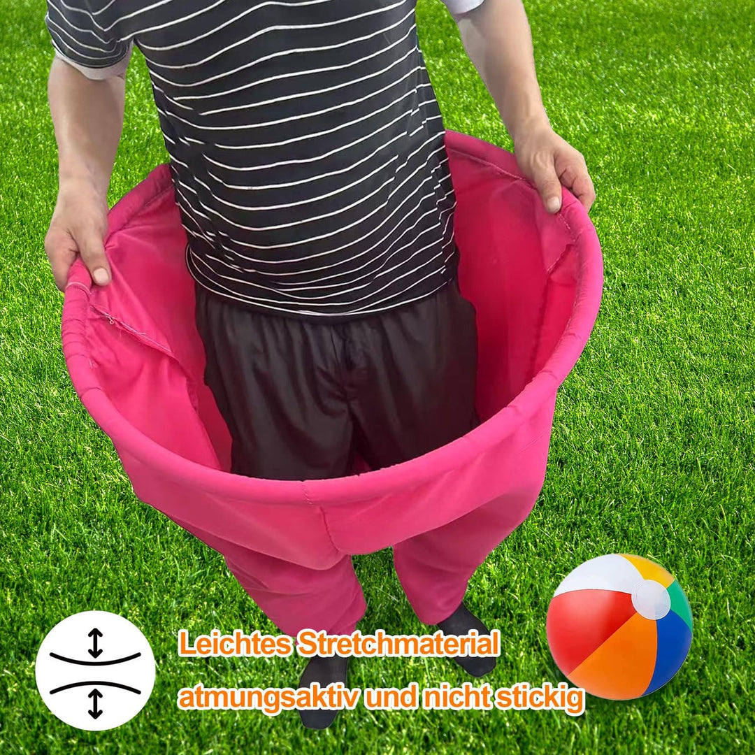2 Stück Oma-Hosen-Terrassenspiel, Wurfspiel Outdoor, mit 4 × Hüpfbällen und 1 × Ballonpumpe, Jumbo-H