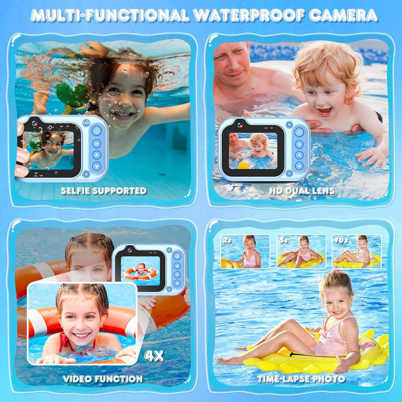 Unterwasserkamera Kinder Kamera Unterwasser Fotoapparat Wasserdicht Digitalkamera 12MP wasserdichte