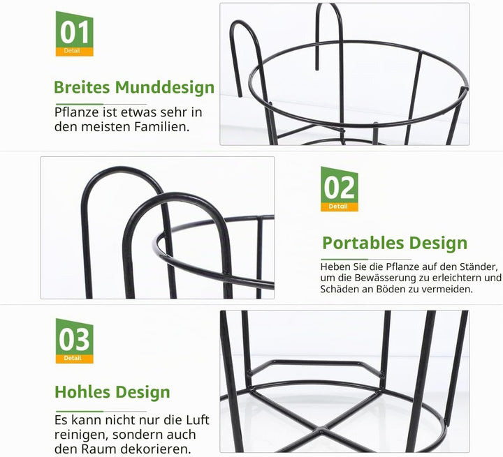 YARNOW 2 Stück Hängende Geländer Pflanzgefässe-Blumentopfhalter Balkon Hängend Metall-Blumenkasten M