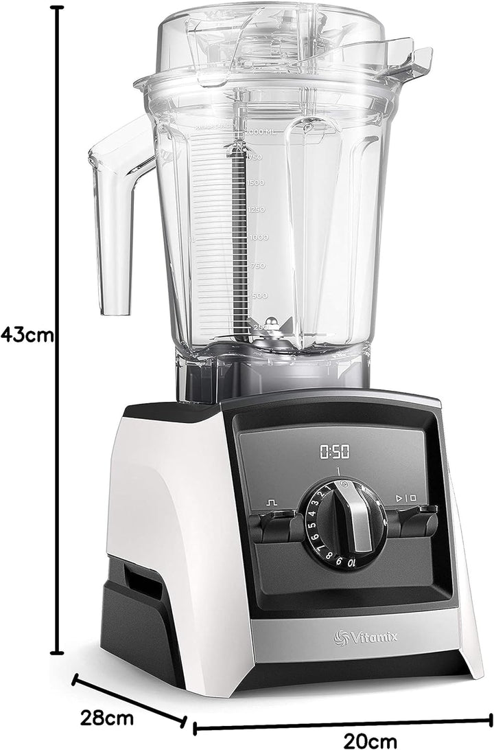 VITAMIX ASCENT 2500 WEIss 3 automatische Programme und Geschwindigkeitswahlschalter 1-10 Weiss, 3 au