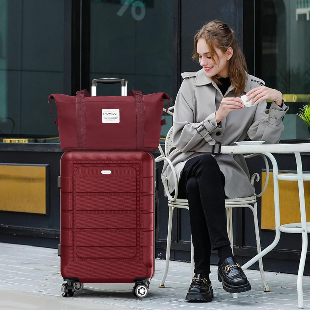 SHOWKOO Koffer Klein Hartschale Leicht ABS+PC Reisekoffer Kabinen Haltbar Handgepäck Sets 4 Rollen T