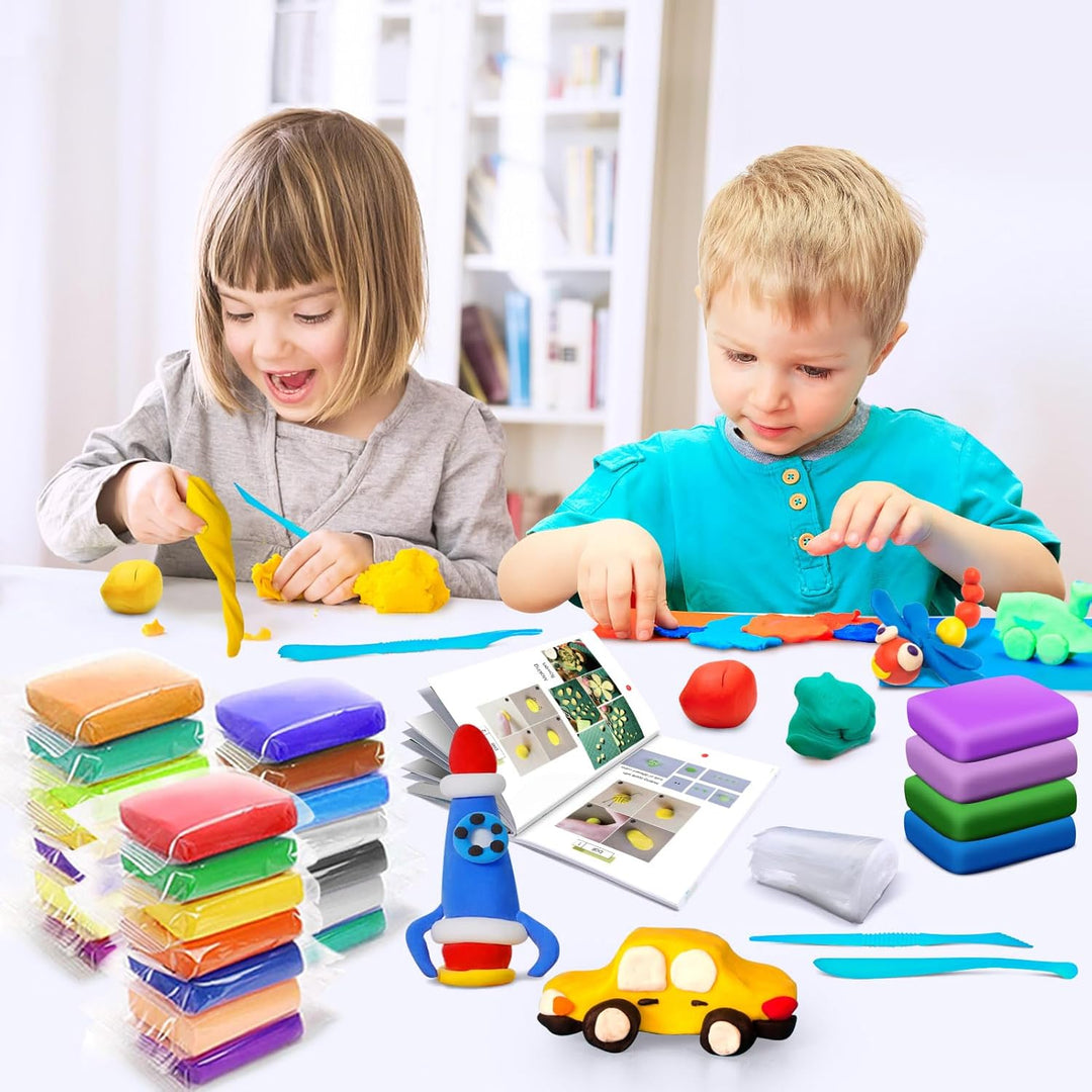 Modelliermasse-Set - 100 Farben Lufttrocknende magische Knete für Kinder, Geschenk für Jungen und Mä