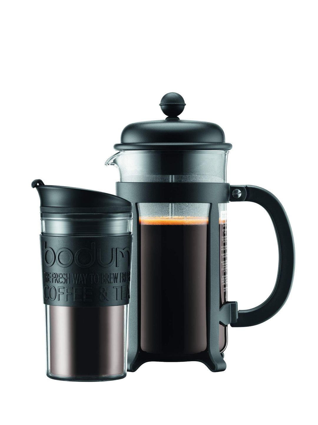 BODUM CD Java Set-French Press + Travel Jug, plastik, Schwarz