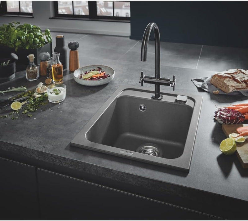 GROHE K700 | Kompositspüle | granit grau | 31650AT0 K700 Granit Grau 40 x 50 cm Kompositspüle, K700