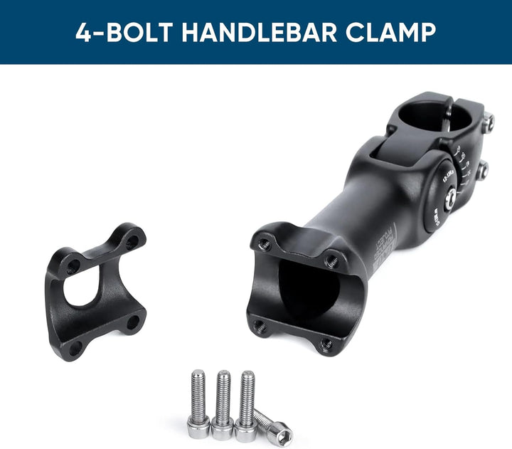 BESNIN Fahrrad Vorbau 25,4 Lenker 0-60 Grad verstellbar MTB Vorbau Rennrad Vorbau Vorbau 90mm 110mm