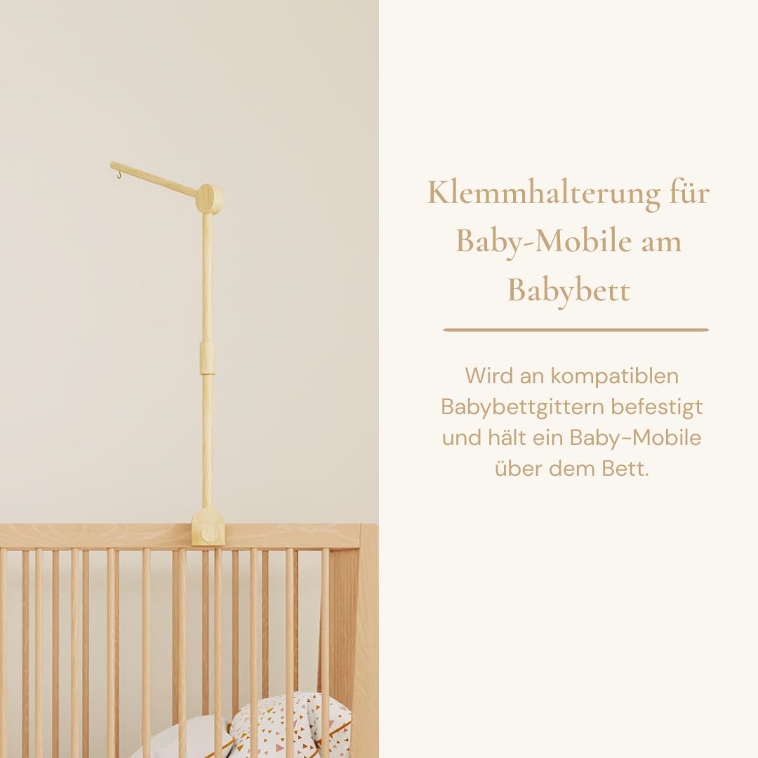 Lanttoe Baby Mobile Halterung Holz für Babybett Kinderbett Mobile Halterung Pro mit DIY-Zubehör, Mob