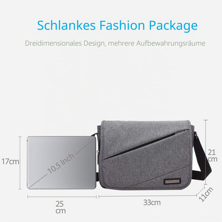 FANDARE Messenger Bag Umhängetasche Schultertasche Tasche Kuriertasche Polyester Grau, Grau
