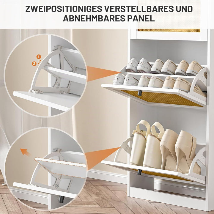Schuhschrank mit 3 Flip-Schubladen, platzsparender Schuhkipper, Schuhregal, Schuhaufbewahrung, für 1