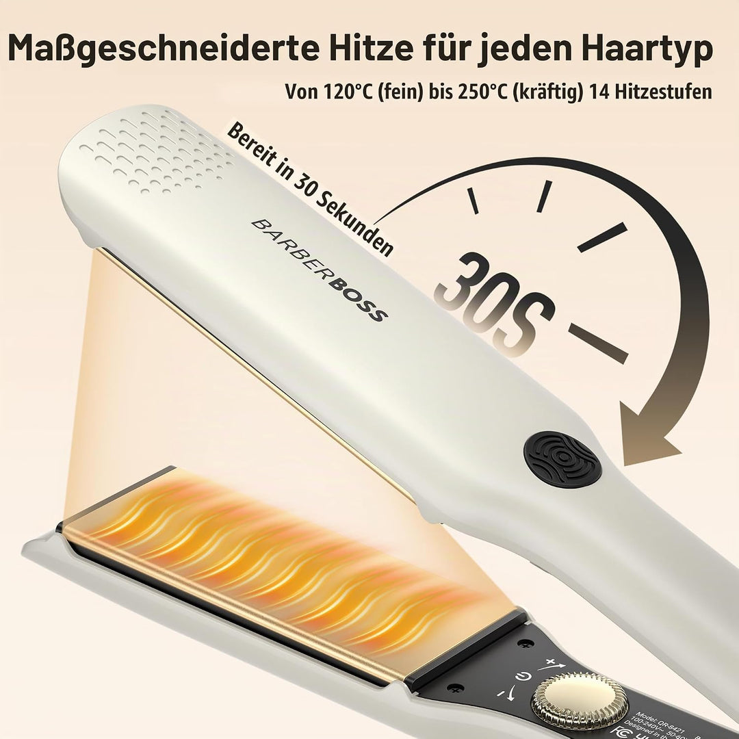 BarberBoss Haarglätter mit Floating Ceramic Technology, Platten-Glätteisen, Professional Glätteisen