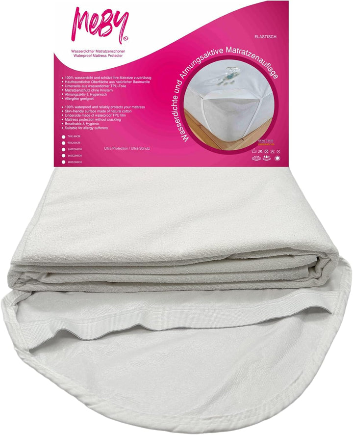 MEBY 70x140 cm wasserdichter Matratzenschoner für Baby. Atmungsaktive Matratzenauflage aus Baumwolle