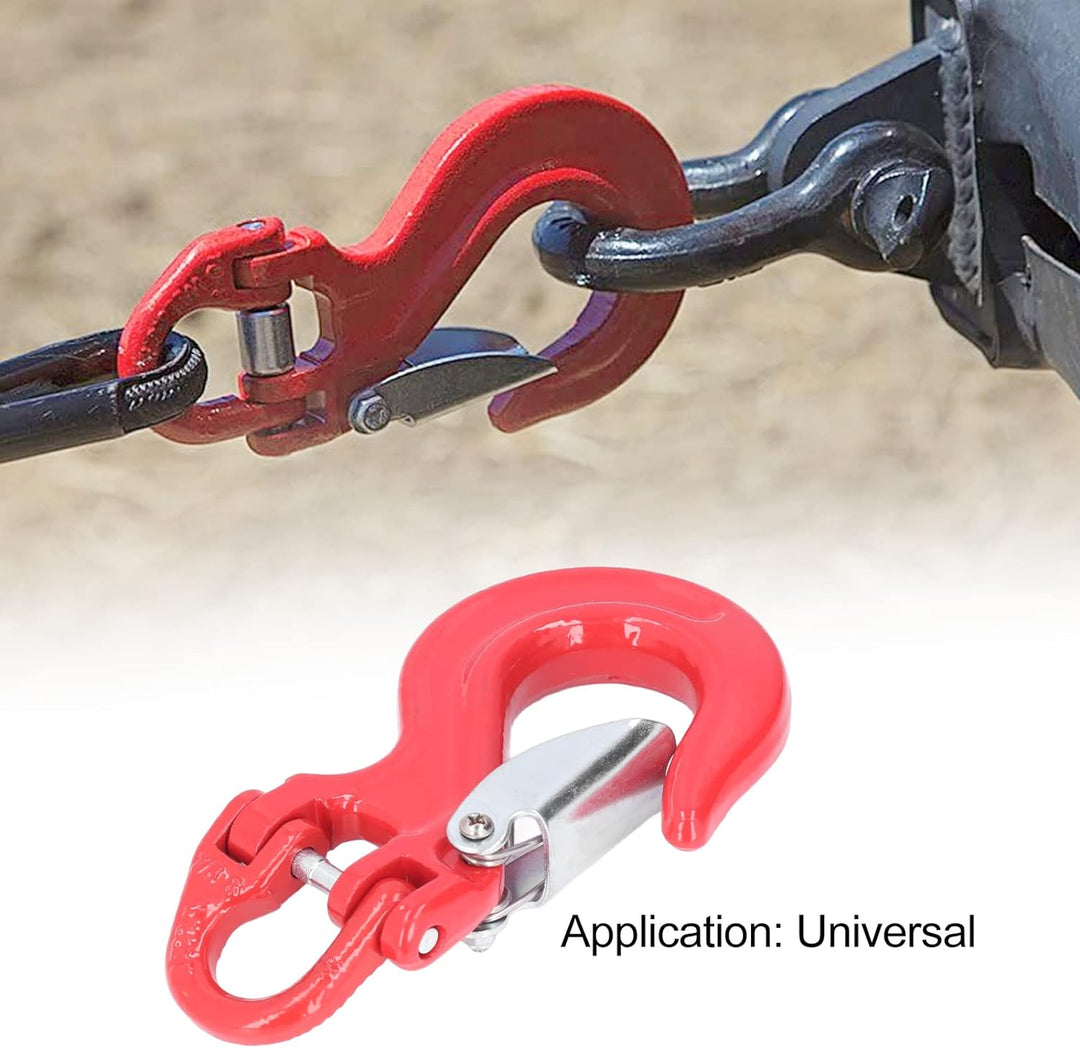 Yctze Schlupfhaken Kranhaken Abschlepphaken Seilwinde Anhänger Gabelkopf Haken Rot 2T Loading 80 Sta