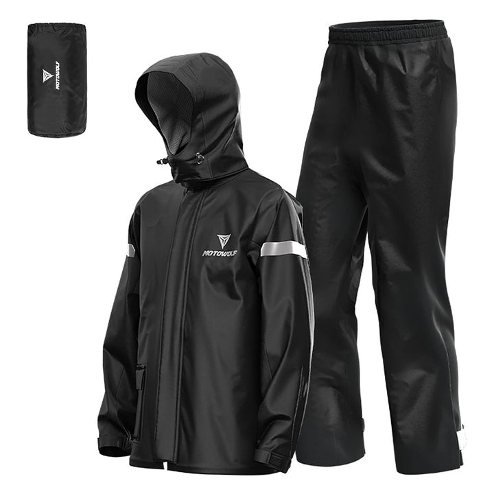 Lixada Herren Motorrad Regenanzug Outdoor Reflektierende wasserdichte Regenjacke und Hose Regenbekle