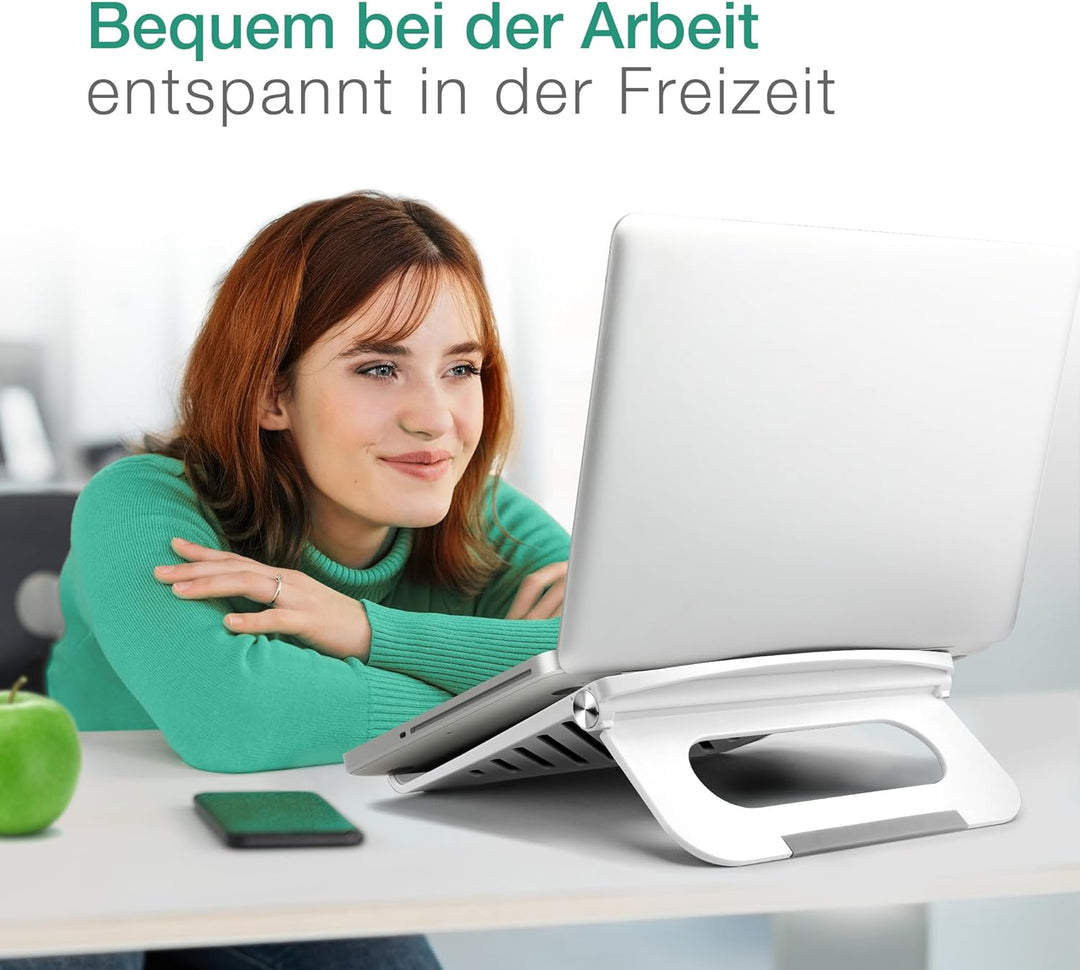 CELLONIC Laptopständer – Verstellbarer tragbarer Notebookhalter für Laptops/Tablets bis 17" – Rutsch