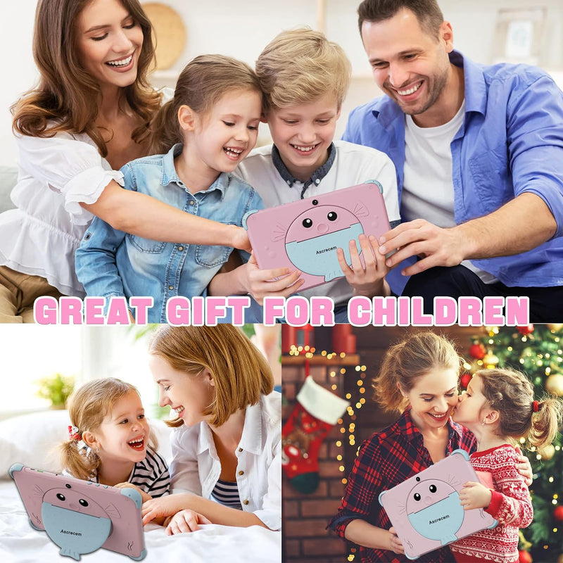 ascrecem Kinder Tablet 10 Zoll Android Tablet für Kinder mit WiFi Doppelkamera IPS Display Quad Core