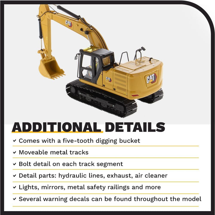 Diecast Masters 85569 - Caterpillar Bagger 320 HEX, Massstab 1:50, ca. 18,3 x 6,3 x 8 cm, ab 14 Jahr