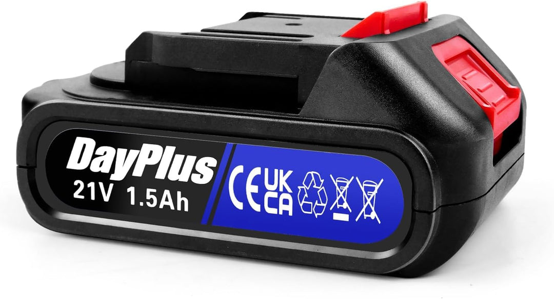 DayPlus Rasentrimmer & Freischneider 300W - 15,5cm maximale Schnittbreite - 21V 1500mAh Akku, 10000R