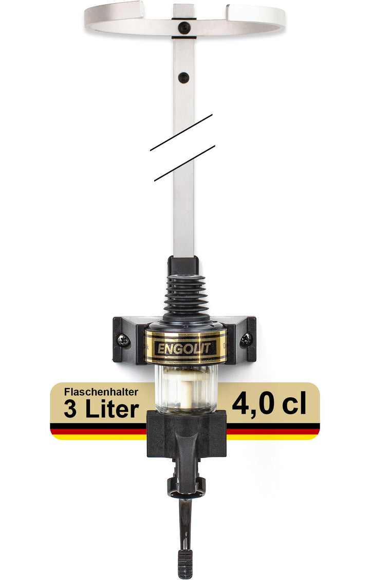 ENGOLIT 3 Liter Flaschenhalter - Made in Germany - (inkl. 4,0 cl Finger-Push-Dosierer) für Lange/gro