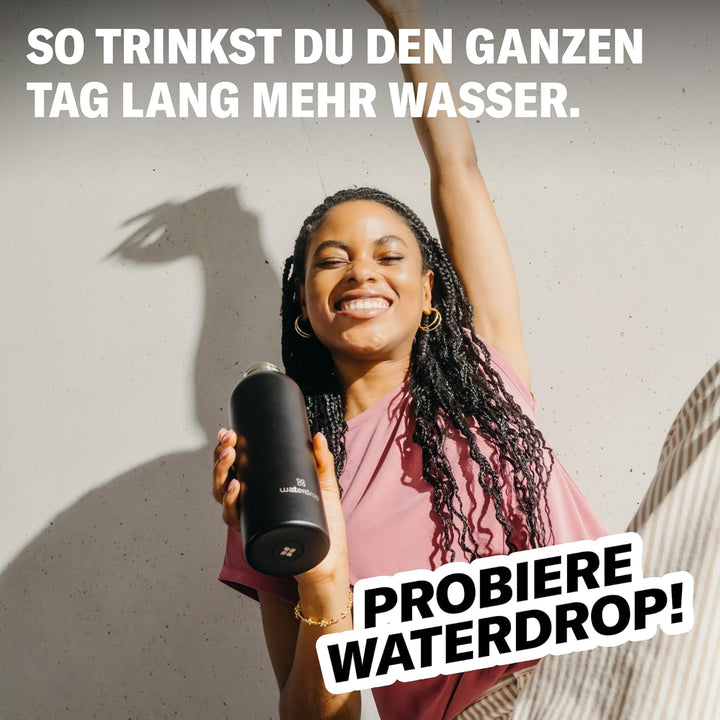 waterdrop® Starter Set - 600ml Trinkflasche mit Geschmack inkl. 18 zuckerfreie Drops - Geschenk für