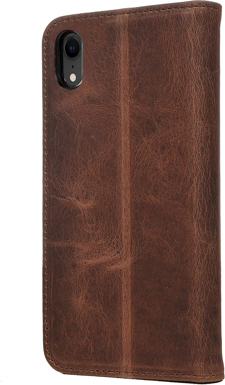 Porter Riley - Lederhülle kompatibel mit iPhone XR. Premium Echtleder Standhülle/Cover/Brieftasche m