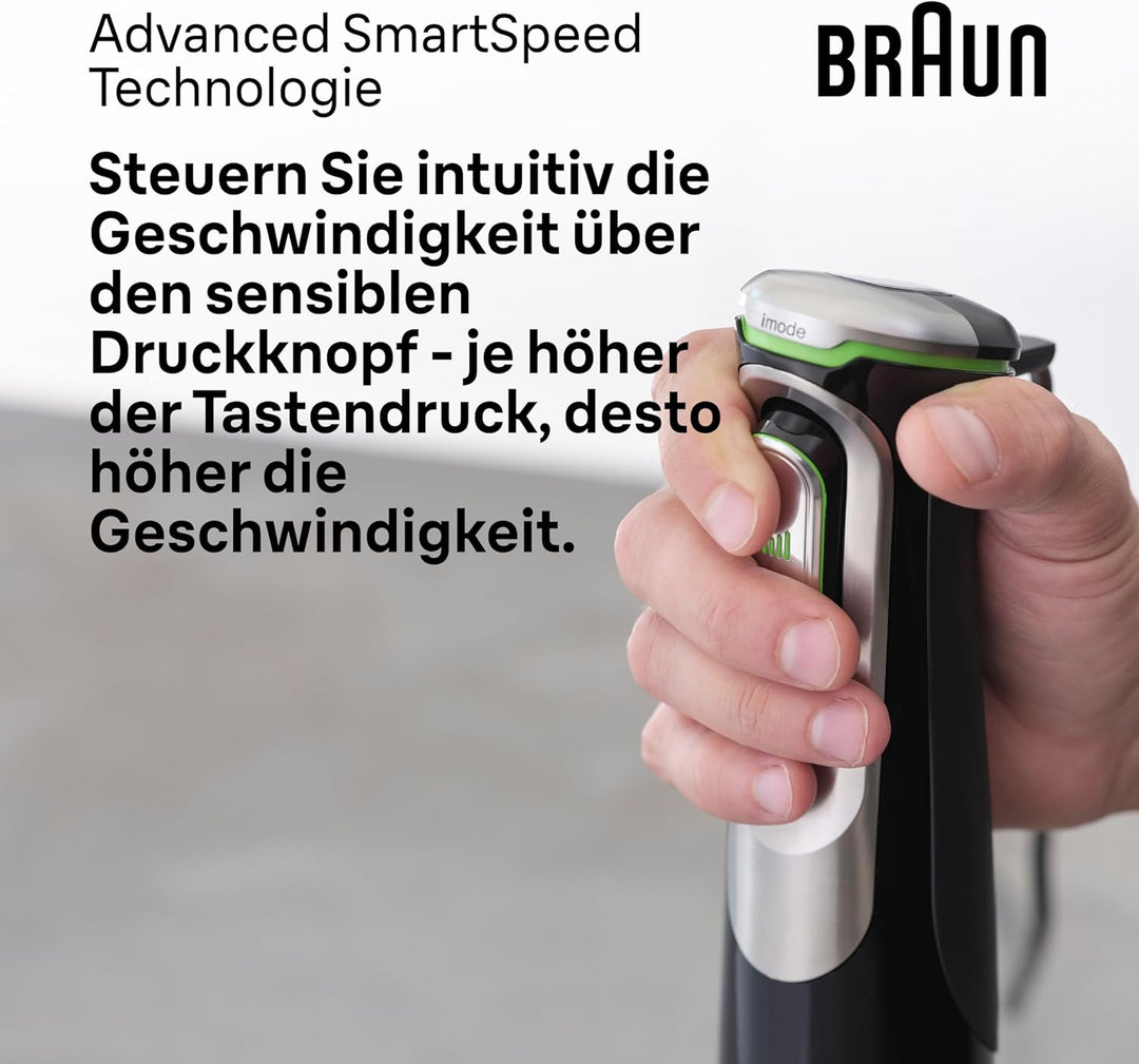 Braun MultiQuick 9 MQ 9187XLI Stabmixer – Pürierstab mit Active PowerDrive Technologie und 5 Zubehör