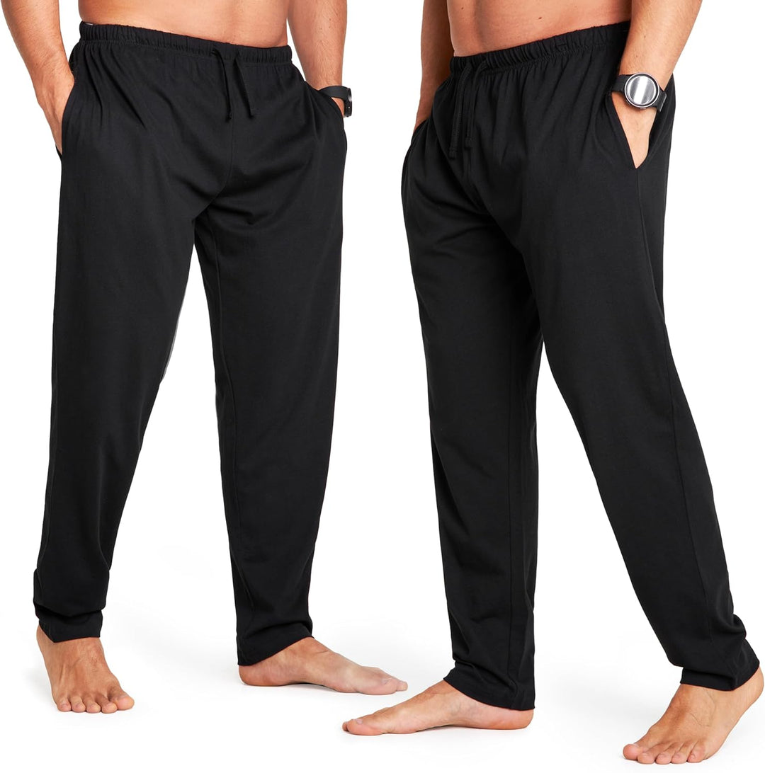CityComfort Herren Schlafanzughose Lang mit Seitentaschen & elastischem Bund, 2er Pack XXL Bund mit