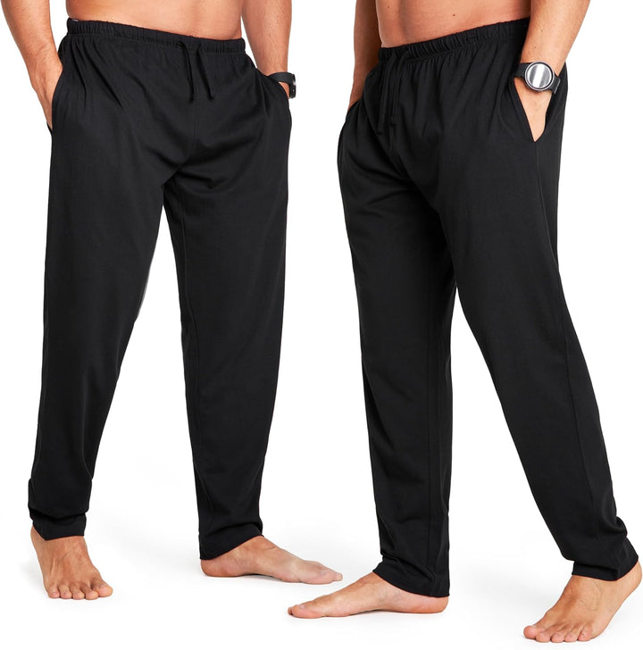 CityComfort Herren Schlafanzughose Lang mit Seitentaschen & elastischem Bund, 2er Pack XXL Bund mit