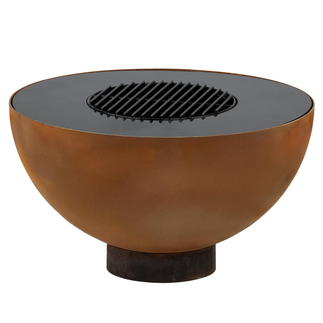 BBQ-Toro Feuerschale mit Grill Ø 60 cm | Rostoptik | Feuerplattengrill, Outdoor Feuerstelle mit Gril