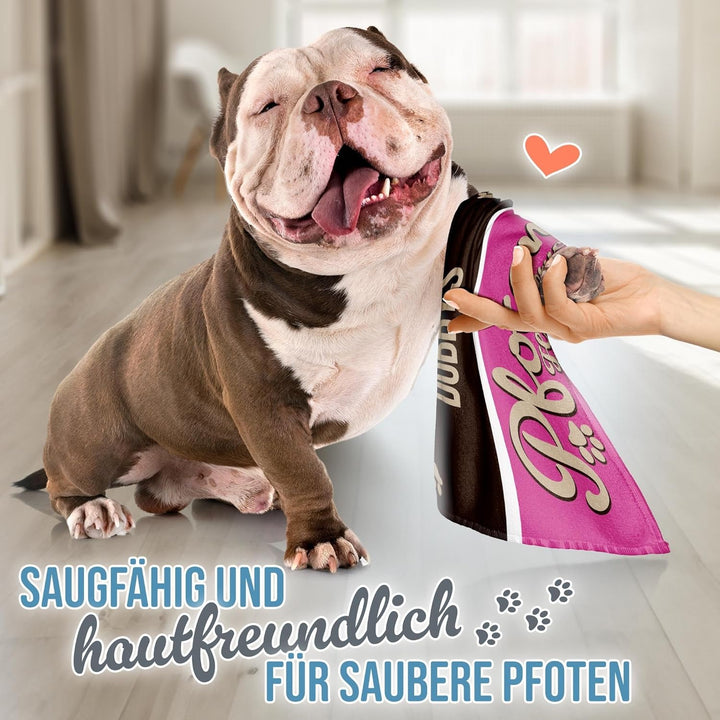 PR Print Royal Personalisiertes Hundehandtuch mit Name selbst gestalten - Pfotenhandtuch - Pfotentuc