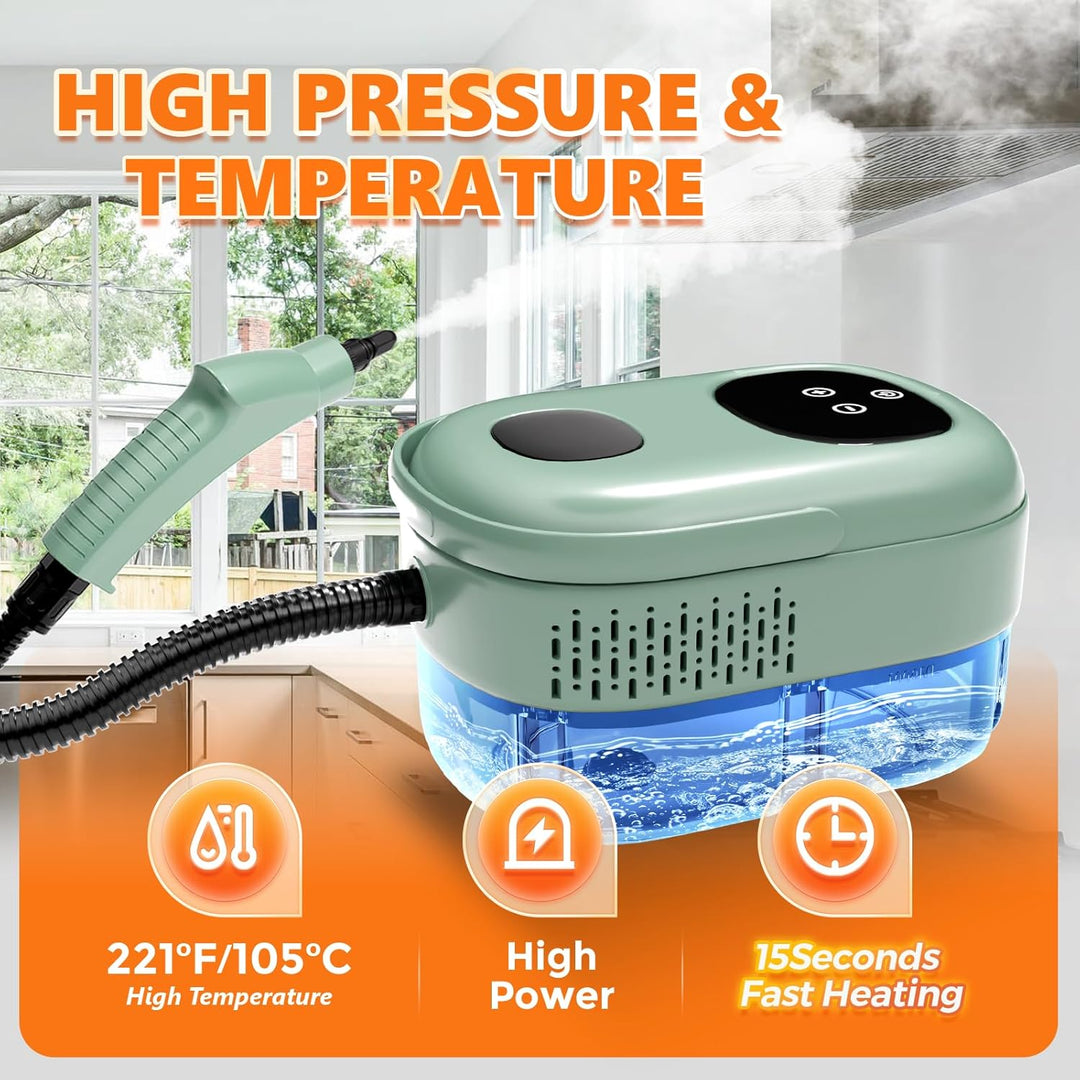 Dampfreiniger, Dampfreiniger Handgerät, 1.1L Wassertank, 15 Sekunden Aufheizzeit, Hochdruck Steam Cl